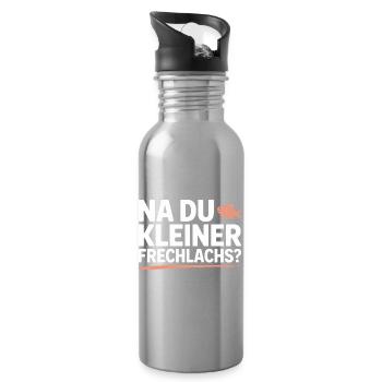 Na Du Kleiner Frechlachs Gamer Lachs Meme Zocker - Trinkflasche mit integriertem Trinkhalm - Lightsilver - Rechts