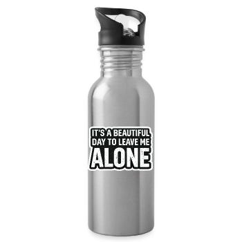 Je veux la paix Laisse-moi tranquille - Gourde avec paille intégrée - argent clair - Droite