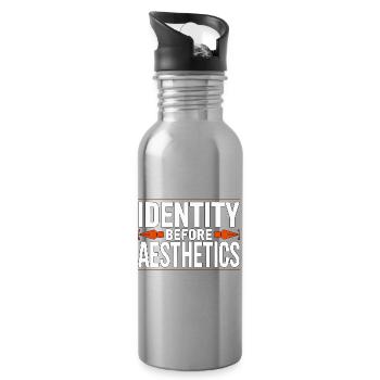 Logo Designer Identity Before Branding Specialist - Trinkflasche mit integriertem Trinkhalm - Lightsilver - Rechts