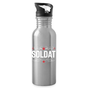 Soldier Profession - Water bottle with straw - silver - Right
