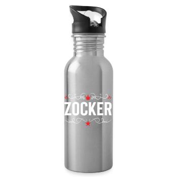 Zocker Gamer - Trinkflasche mit integriertem Trinkhalm - Lightsilver - Rechts