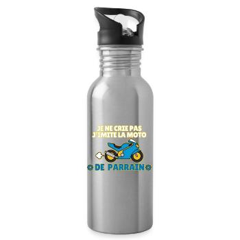 J'imite la moto de parrain - Gourde avec paille intégrée - argent clair - Droite
