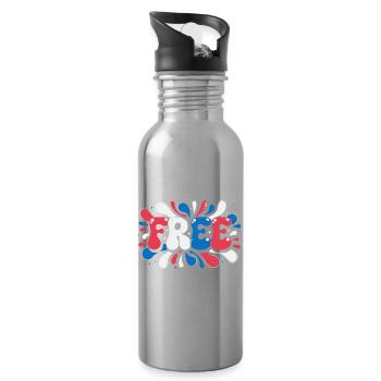 FREE Splash Tricolore - Gourde avec paille intégrée - argent clair - Droite
