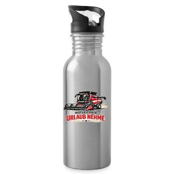 Urlaub für Erntefans - Trinkflasche mit integriertem Trinkhalm - Lightsilver - Rechts