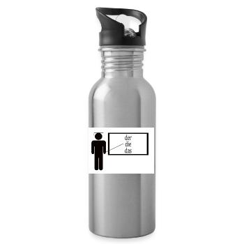 German Teacher - Water bottle with straw - silver - Right