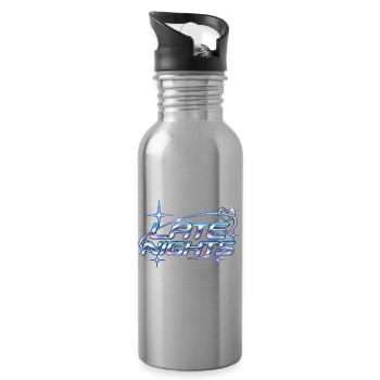 Late Nights Neon Chrome - Trinkflasche mit integriertem Trinkhalm - Lightsilver - Rechts