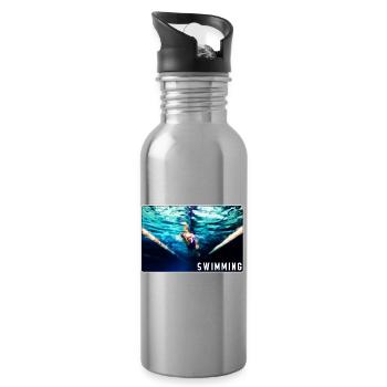 Natation - conception - Gourde avec paille intégrée - argent clair - Droite