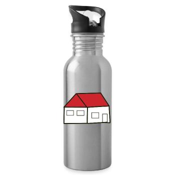 Home Houses Real Estate - Water bottle with straw - silver - Right