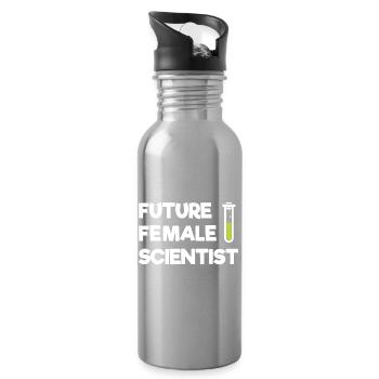 Zukünftige Wissenschaftlerin - Trinkflasche mit integriertem Trinkhalm - Lightsilver - Rechts