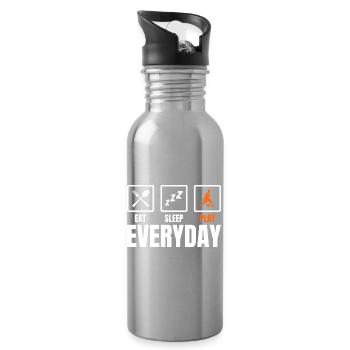 Basketball player routine - Water bottle with straw - silver - Right