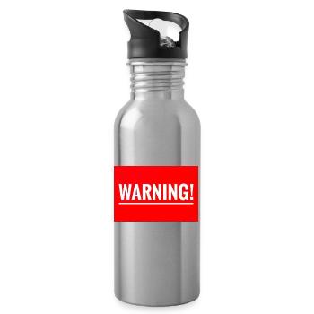 Warning Flexible Embroidery Design - Water bottle with straw - silver - Right