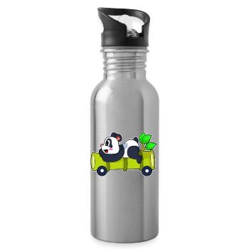 Panda Auto - Trinkflasche mit integriertem Trinkhalm - Lightsilver - Rechts