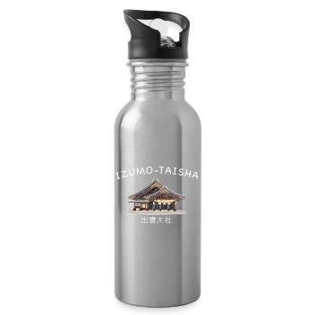 Izumo-Taisha, Shrine, Shimane Prefecture, Japan - Water bottle with straw - silver - Right
