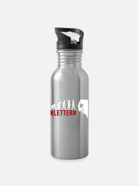 Ecolution Klettern - Trinkflasche mit integriertem Trinkhalm - Lightsilver