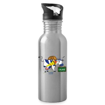 BAVARIAN UNICORN - Schule - Trinkflasche mit integriertem Trinkhalm - Lightsilver - Rechts