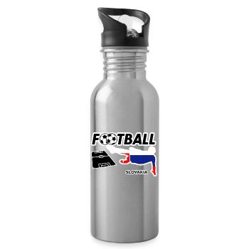 Football Fever Slovakia - Water bottle with straw - silver - Right