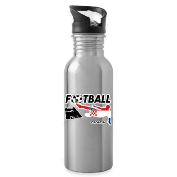 Fièvre du football Croatie - Gourde avec paille intégrée - argent clair - Droite