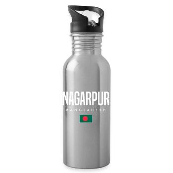 Nagarpur Bangladesh - Water bottle with straw - silver - Right