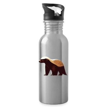 Honey badger - Water bottle with straw - silver - Right