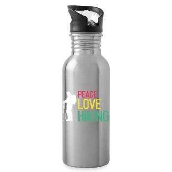 Peaceful Hiking Life Nature Trail Explorer Fan - Trinkflasche mit integriertem Trinkhalm - Lightsilver - Rechts