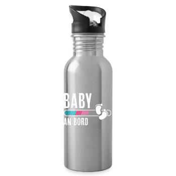 Expectant mothers BABY ON BOARD Funny - Water bottle with straw - silver - Right
