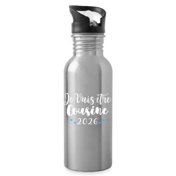 Je Vais Être Cousin 2026 Annonce Grossesse - Gourde avec paille intégrée - argent clair - Droite