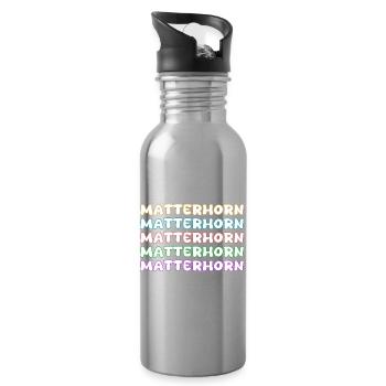 Matterhorn as climbing - Water bottle with straw - silver - Right