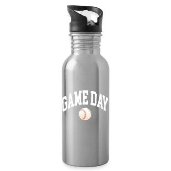 Game Day Baseball Fan - Trinkflasche mit integriertem Trinkhalm - Lightsilver - Rechts