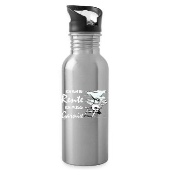 Lustiges deutsches Ruhestandsdesign - Trinkflasche mit integriertem Trinkhalm - Lightsilver - Rechts