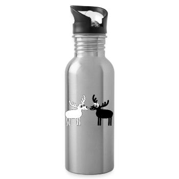 Elche - Trinkflasche mit integriertem Trinkhalm - Lightsilver - Rechts