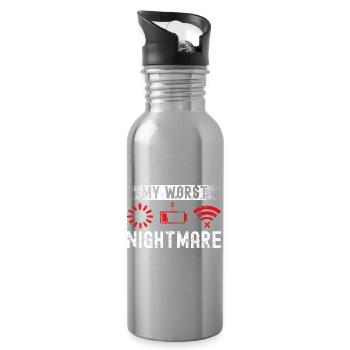 Gaming Gamer Video Games Controllers Gaming Gamers - Water bottle with straw - silver - Right