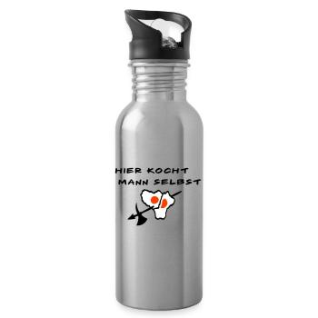 Koch - Trinkflasche mit integriertem Trinkhalm - Lightsilver - Rechts