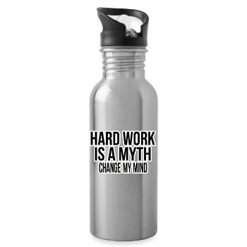 Hard Work Myth – Change My Mind - Water bottle with straw - silver - Right
