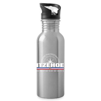 Itzehoe - Water bottle with straw - silver - Right