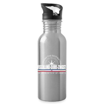 Fischland - Darß - Zingst - Trinkflasche mit integriertem Trinkhalm - Lightsilver - Rechts