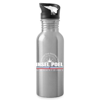 Insel Poel - Trinkflasche mit integriertem Trinkhalm - Lightsilver - Rechts