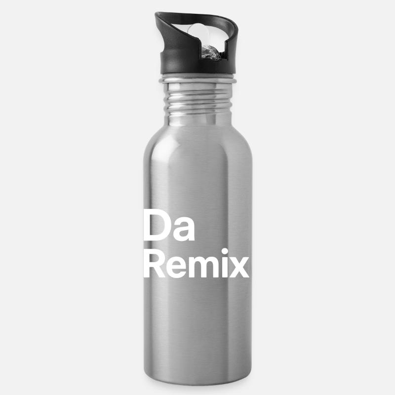 Da Remix (Bavarian for "The Remix") - Water bottle with straw - silver