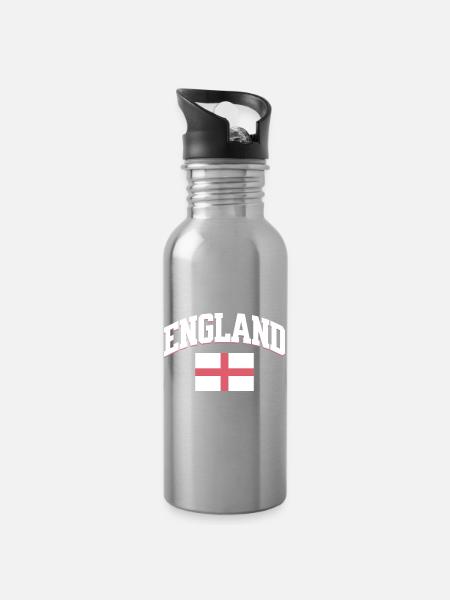 Football Anglais : Design sportif rétro - Gourde avec paille intégrée - argent clair