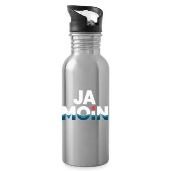Ja Moin Norddeutschland Hamburg Gamer Meme Moin - Trinkflasche mit integriertem Trinkhalm - Lightsilver - Rechts
