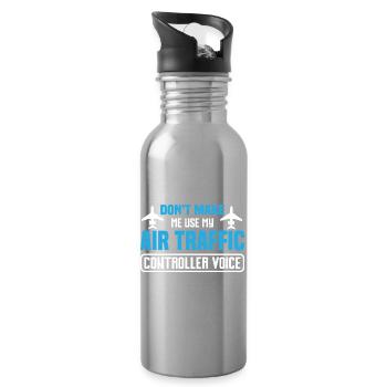 Air Traffic Controller Voice - Water bottle with straw - silver - Right