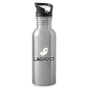Laghost: Fantôme Sourire Doux - Gourde avec paille intégrée - argent clair - Droite