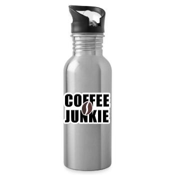 Accro au café : Amour de la caféine - Gourde avec paille intégrée - argent clair - Droite