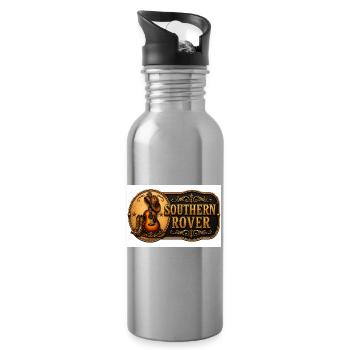Southern Rover Western Guitar - Water bottle with straw - silver - Right