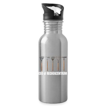 CEO of Rechenzentrum Leiter - Trinkflasche mit integriertem Trinkhalm - Lightsilver - Rechts