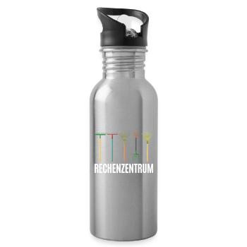 Rechenzentrum Gärtner Garten Gartenarbeit - Trinkflasche mit integriertem Trinkhalm - Lightsilver - Rechts