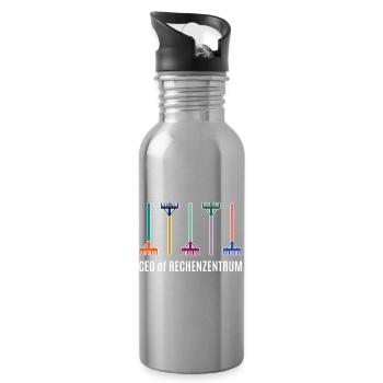 Garden Rake Gardener Gardening IT Data Center - Water bottle with straw - silver - Right