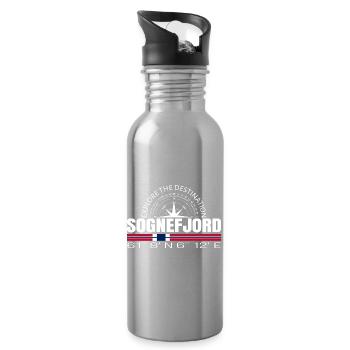 Sognefjord - Water bottle with straw - silver - Right