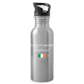 Cliffs of Moher Coordonnées Souvenir de voyage - Gourde avec paille intégrée - argent clair - Droite