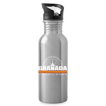 Grenade - Gourde avec paille intégrée - argent clair - Droite