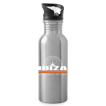 Ibiza - Water bottle with straw - silver - Right